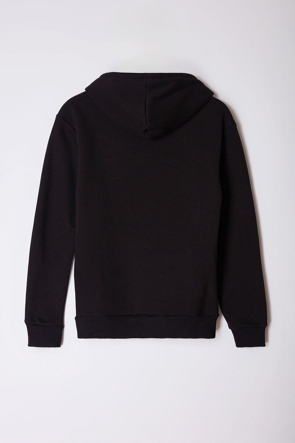 Siyah Regular/Normal Kesim Kabar?k Yaz? Bask?l? Kapusonlu Sweatshirt TMNAW25SW00105