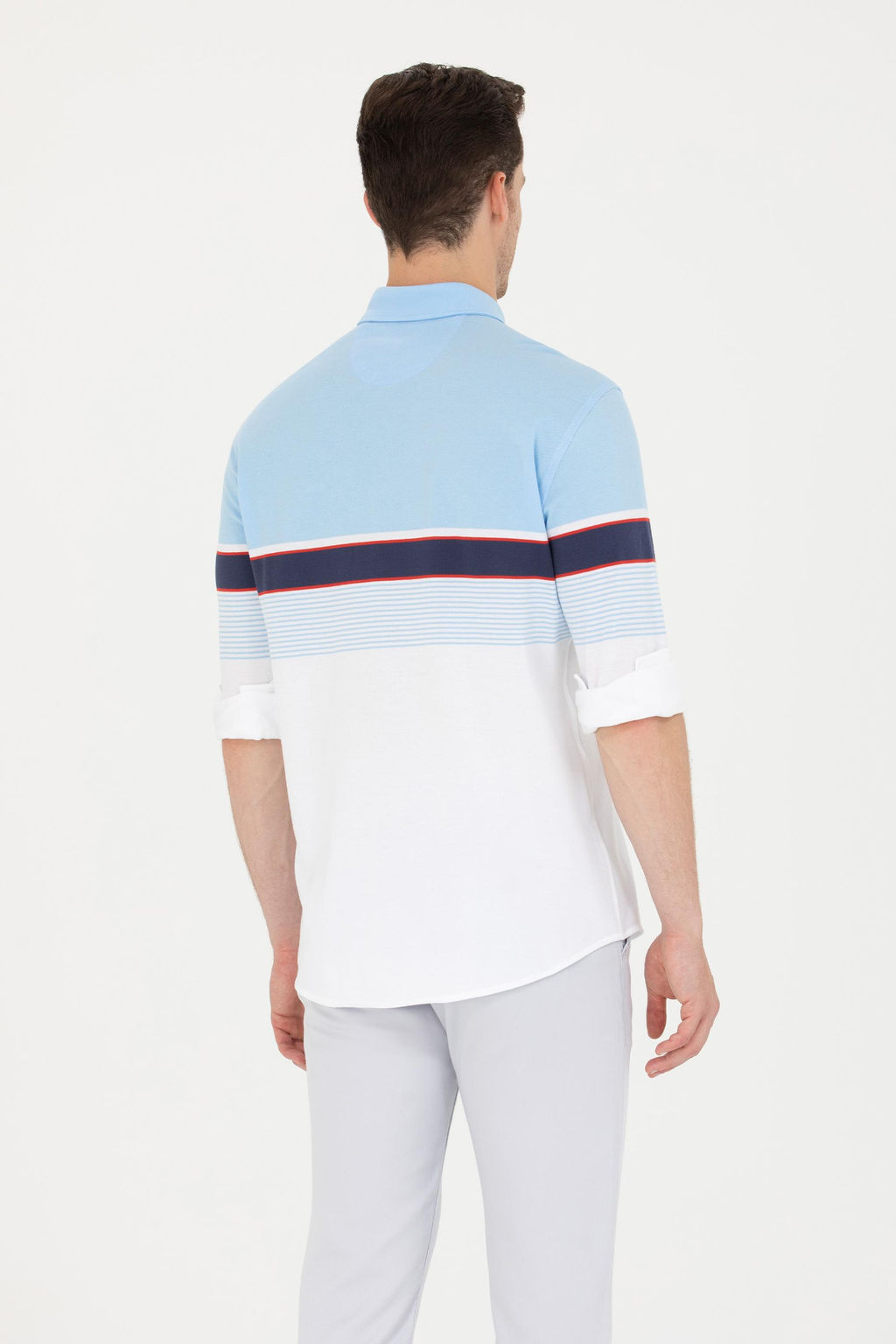Мужская синяя рубашка с длинным рукавом - U.s. polo assn фото 19