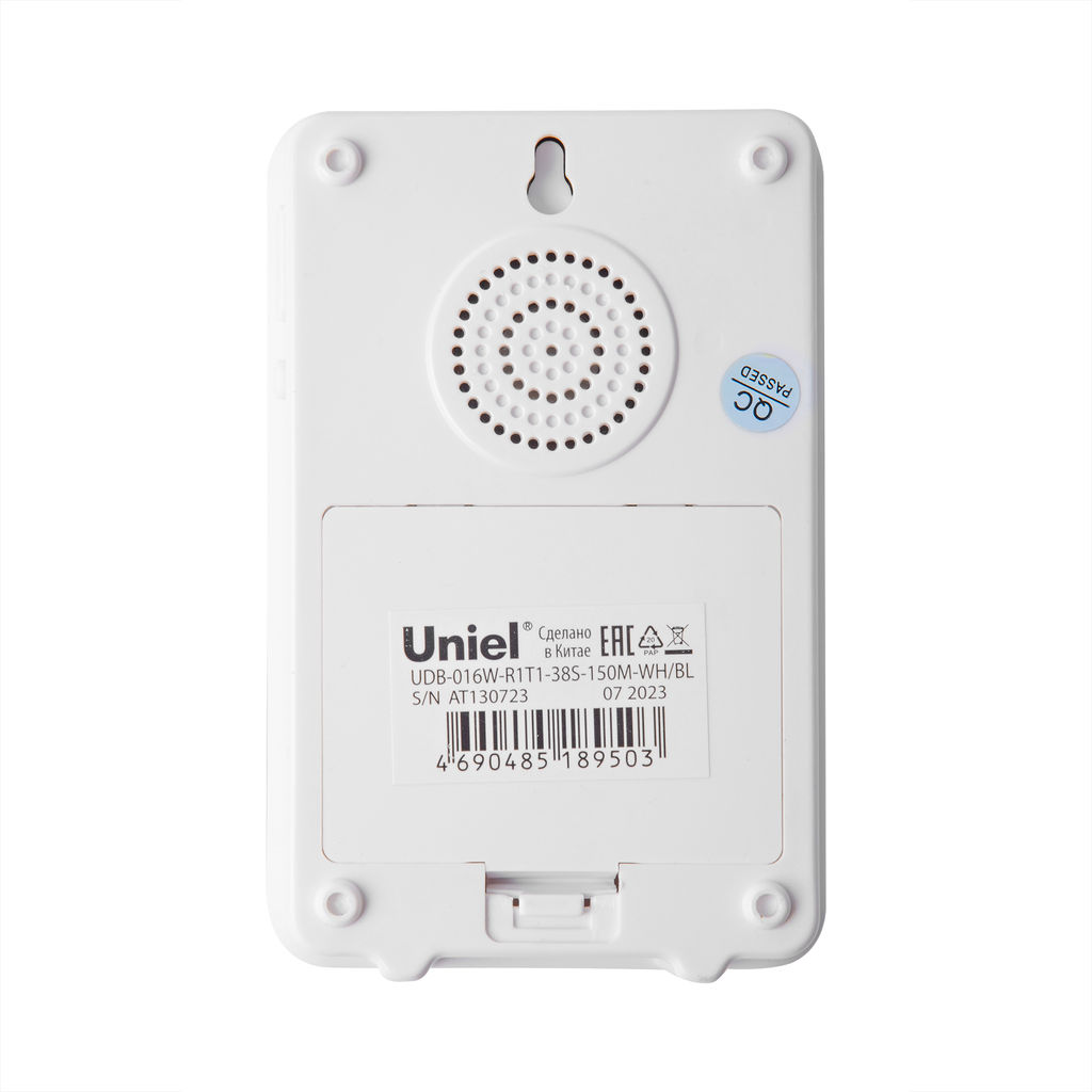 UDB-016W-R1T1-38S-150M-WH/BL Звонок беспроводной. Радиус действия 150м. Белый с черным. ТМ Uniel - Volpe фото 5