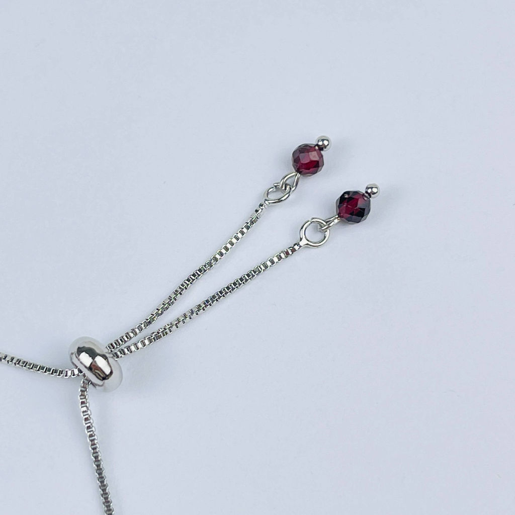 Браслет регулируемый из Агата, Граната и Обсидиана - Радуга самоцветов фото 3