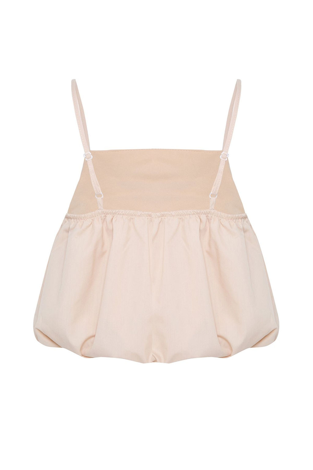 Trendyolmilla Bej Kare Yaka Ask?l? Balon Crop Dokuma Bluz TWOSS25BZ00057  фото 8