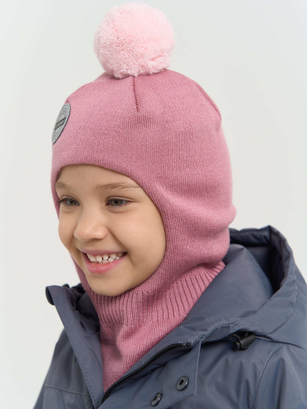 Шлем демисезонный из смесовой шерсти Пудра - Bungly фото 5