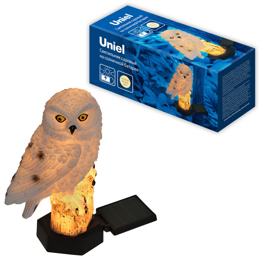 USL-S-823/PM290 POLAR OWL Садовый светильник на солнечной батарее Полярная сова. 1 светодиод. Теплый белый свет. 1*АA Ni-Mh аккумулятор в/к. IP44. TM Uniel - Volpe фото 12