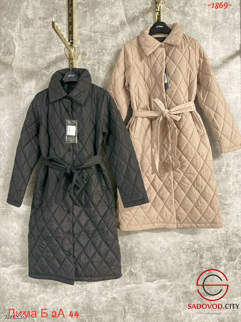 Пальто стеганое с поясом - Bruno фото 2