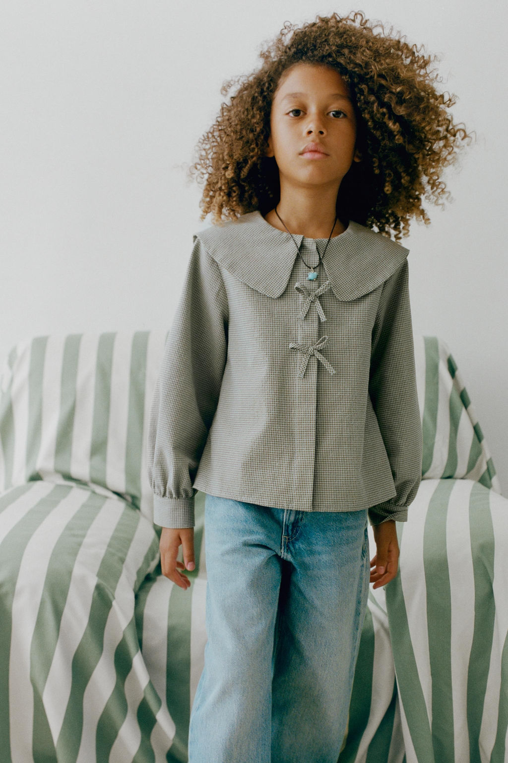 GINGHAM SHIRT WITH PETER PAN COLLAR - Zara фото 5