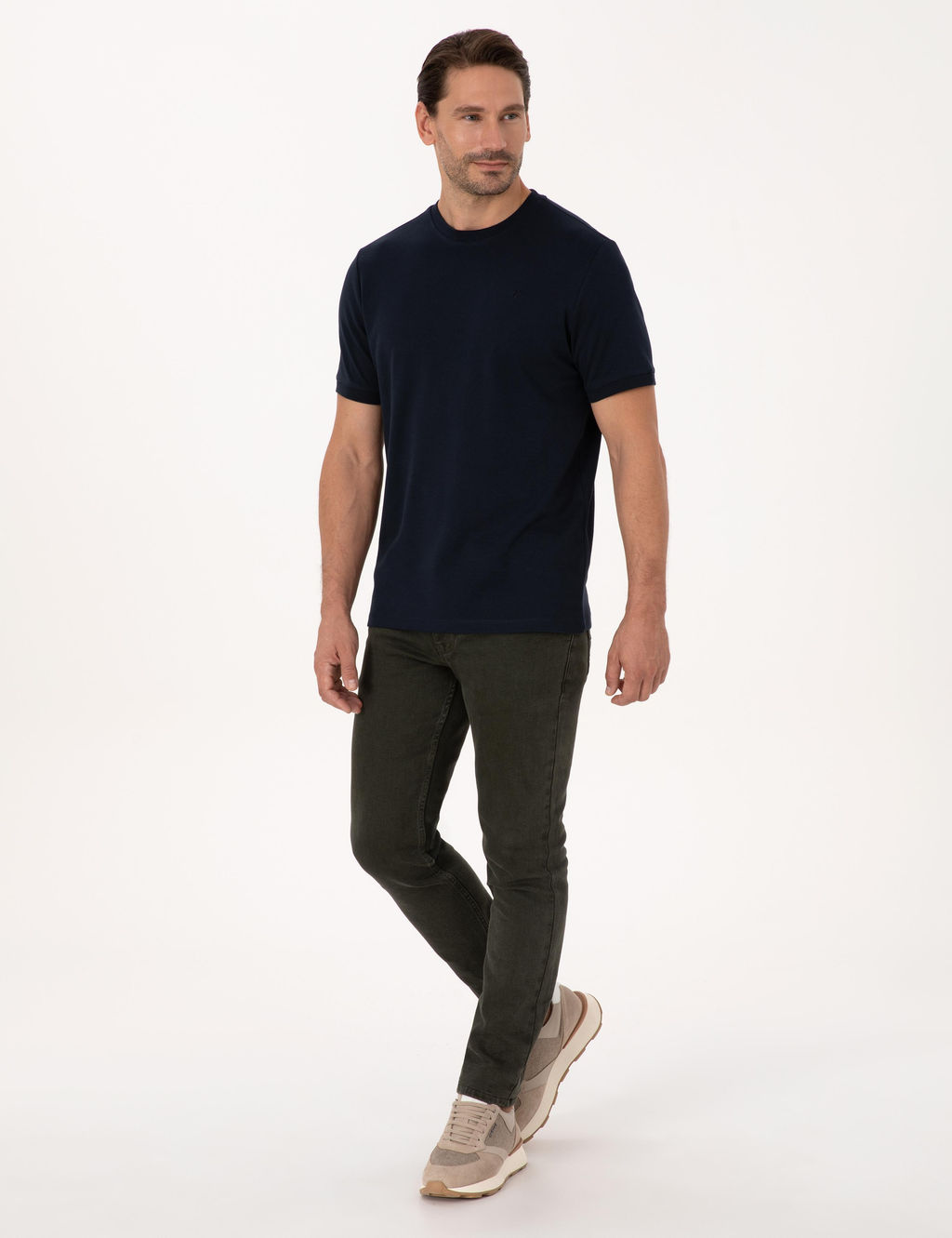 Lacivert Regular Fit %100 Pamuk Bisiklet Yaka Basic T-shirt - Cacharel фото 4