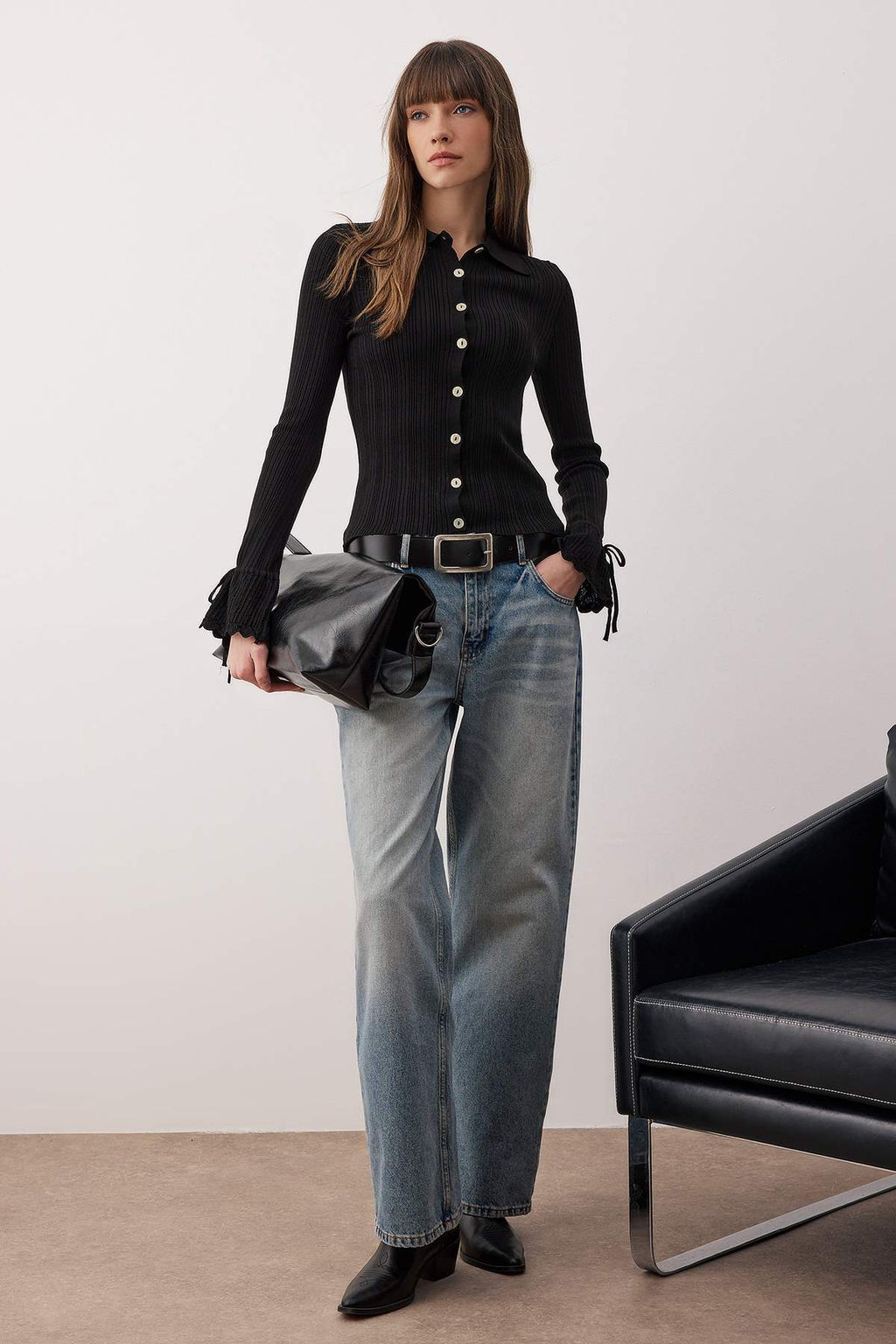 Ekru Merserize Gorunumlu Fitilli Polo Yaka Triko H?rka TWOAW26HI00111 - Trendyolmilla фото 25