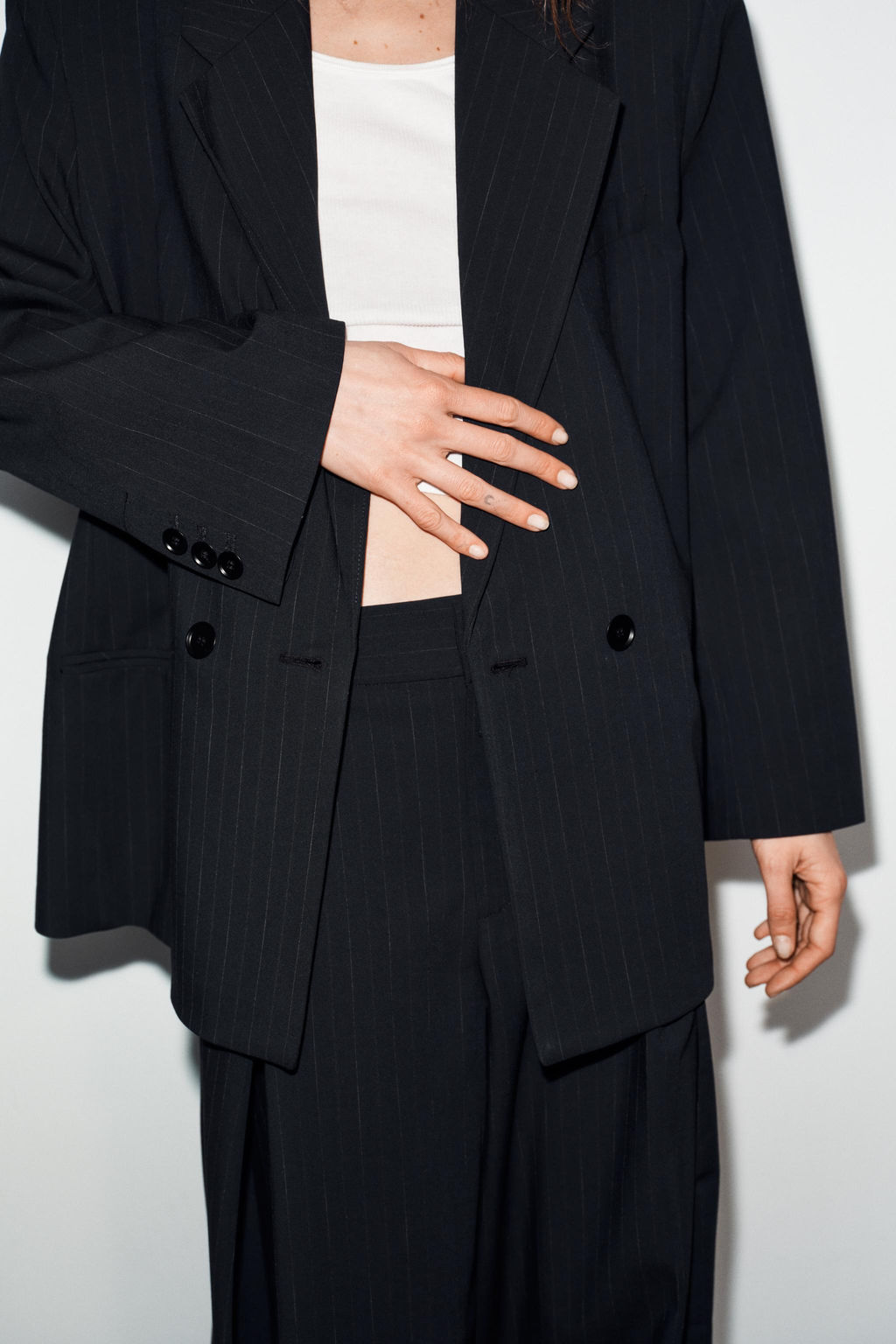 BLAZER OVERSIZE RAYA DIPLOM?TICA / Marino / Blanco - Zara фото 4