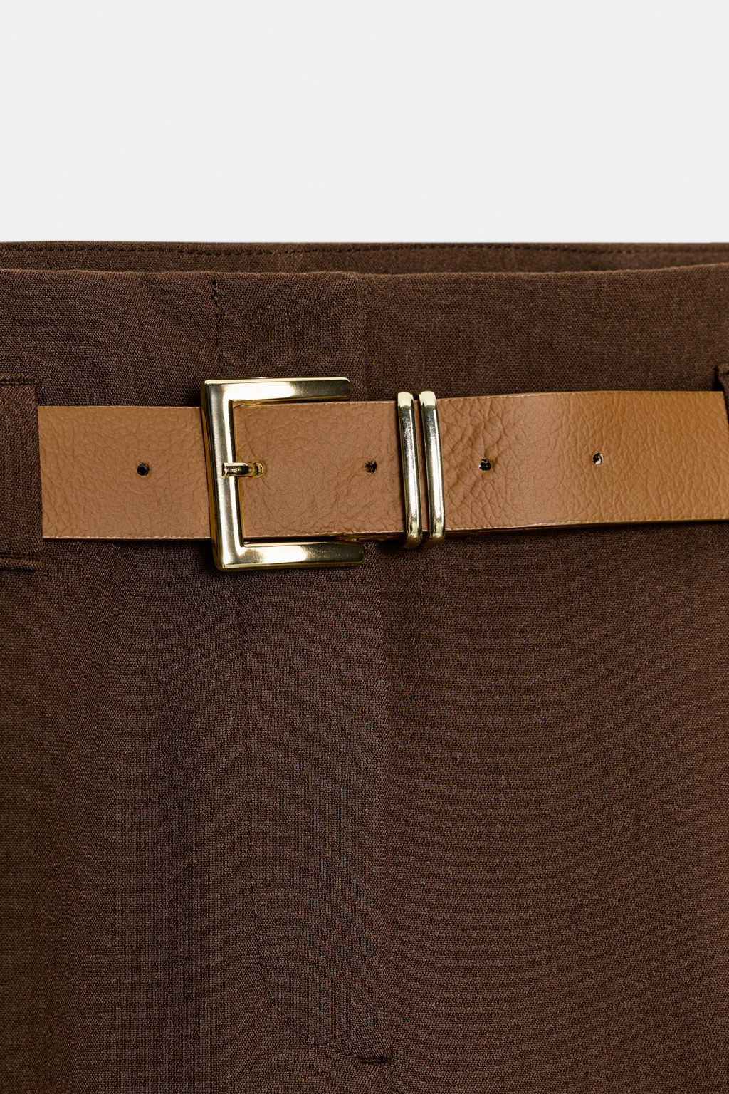 TROUSERS WITH TURN-UP CUFFS AND BELT - Zara фото 7