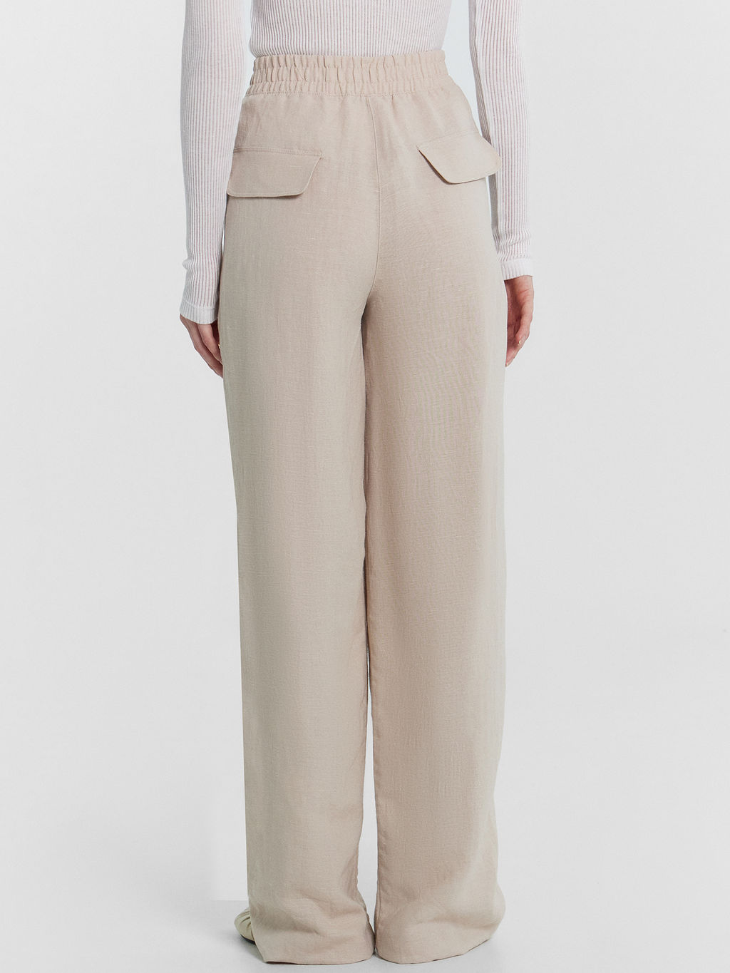 Брюки женские бежевые из коллекции "Premium Linen" св.бежевый 182507