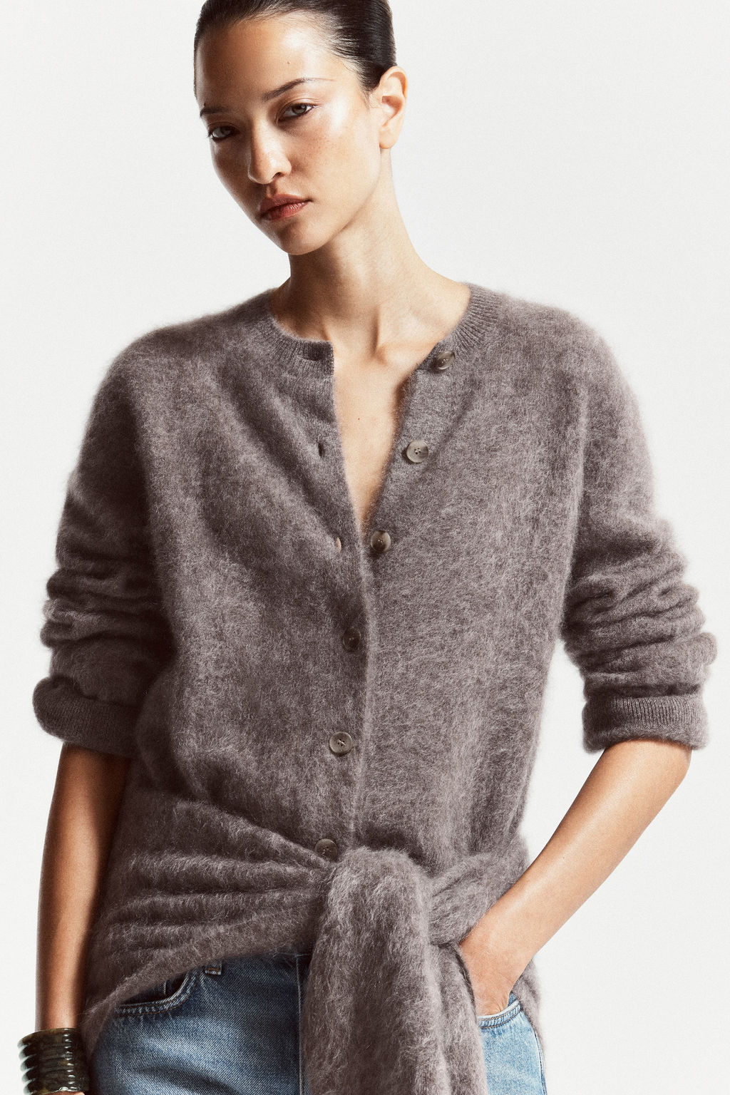 C?RDIGAN CASHMERE CEPILLADO CON CUELLO REDONDO - H&m фото 8