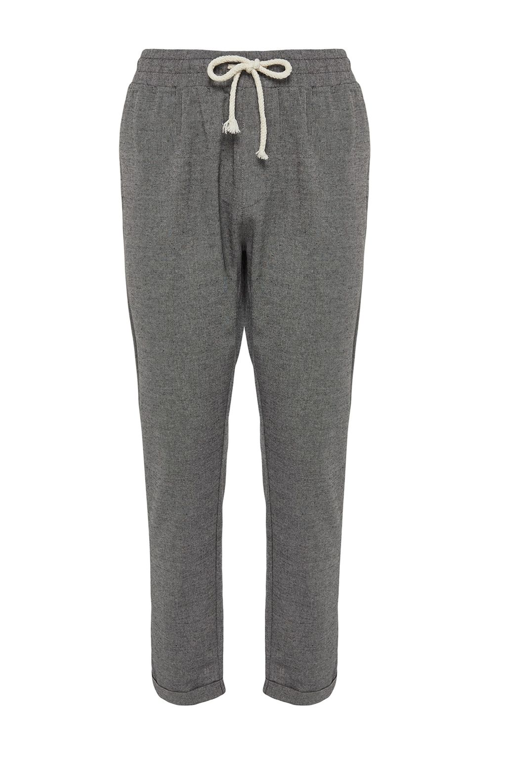 TRENDYOL MAN Siyah Regular Fit Lastikli Beli Baglamal? Kumas Duble Paca Pantolon TMNSS22PL0029 - Trendyolmilla фото 7