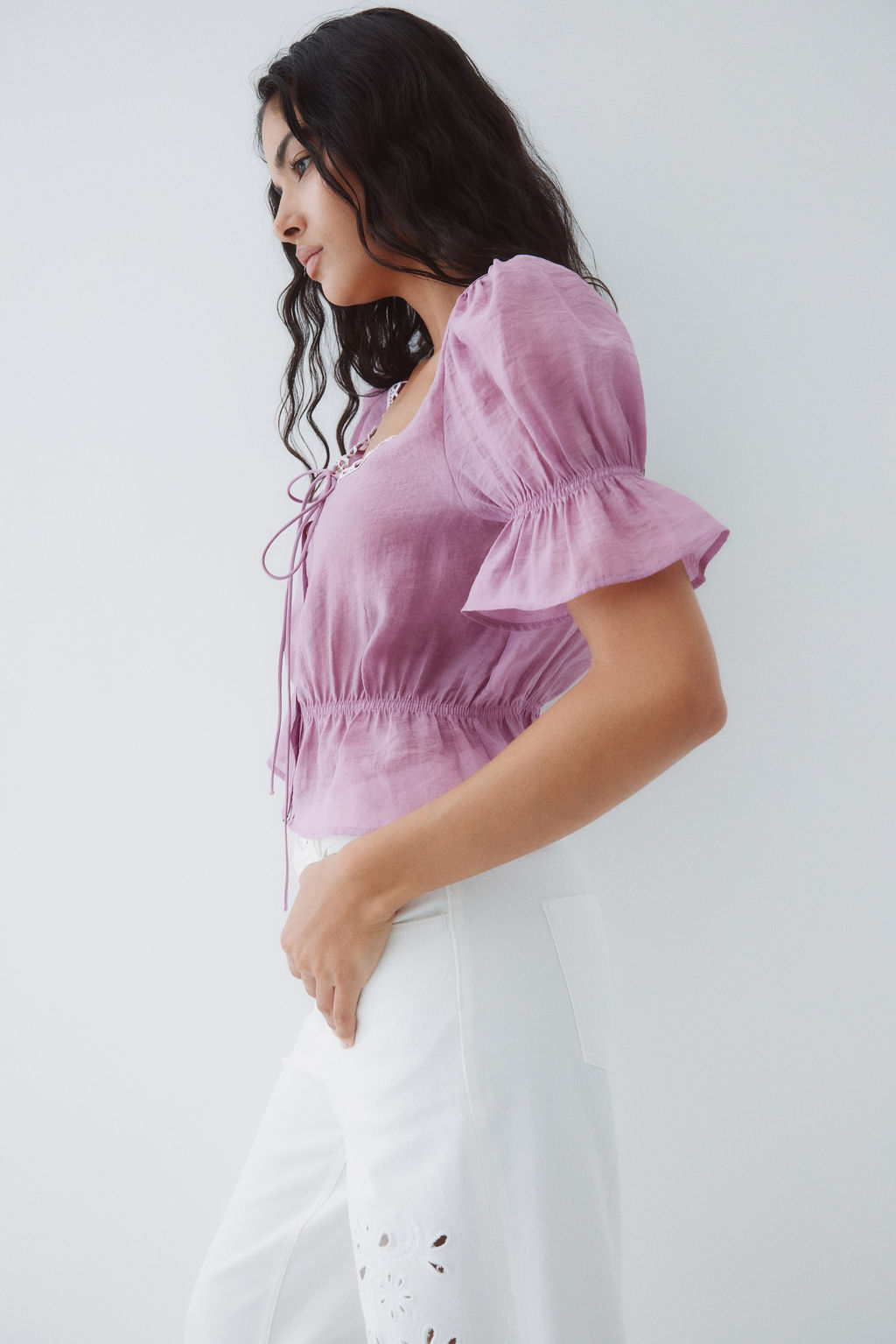 Blusa de manga corta con peplum - H&m фото 3