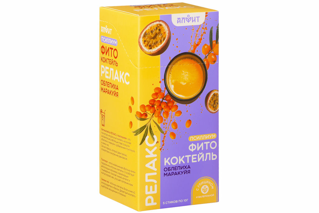 Фитококтейль "Релакс с псиллиумом", 5 стиков по 10 г Алфит 8464