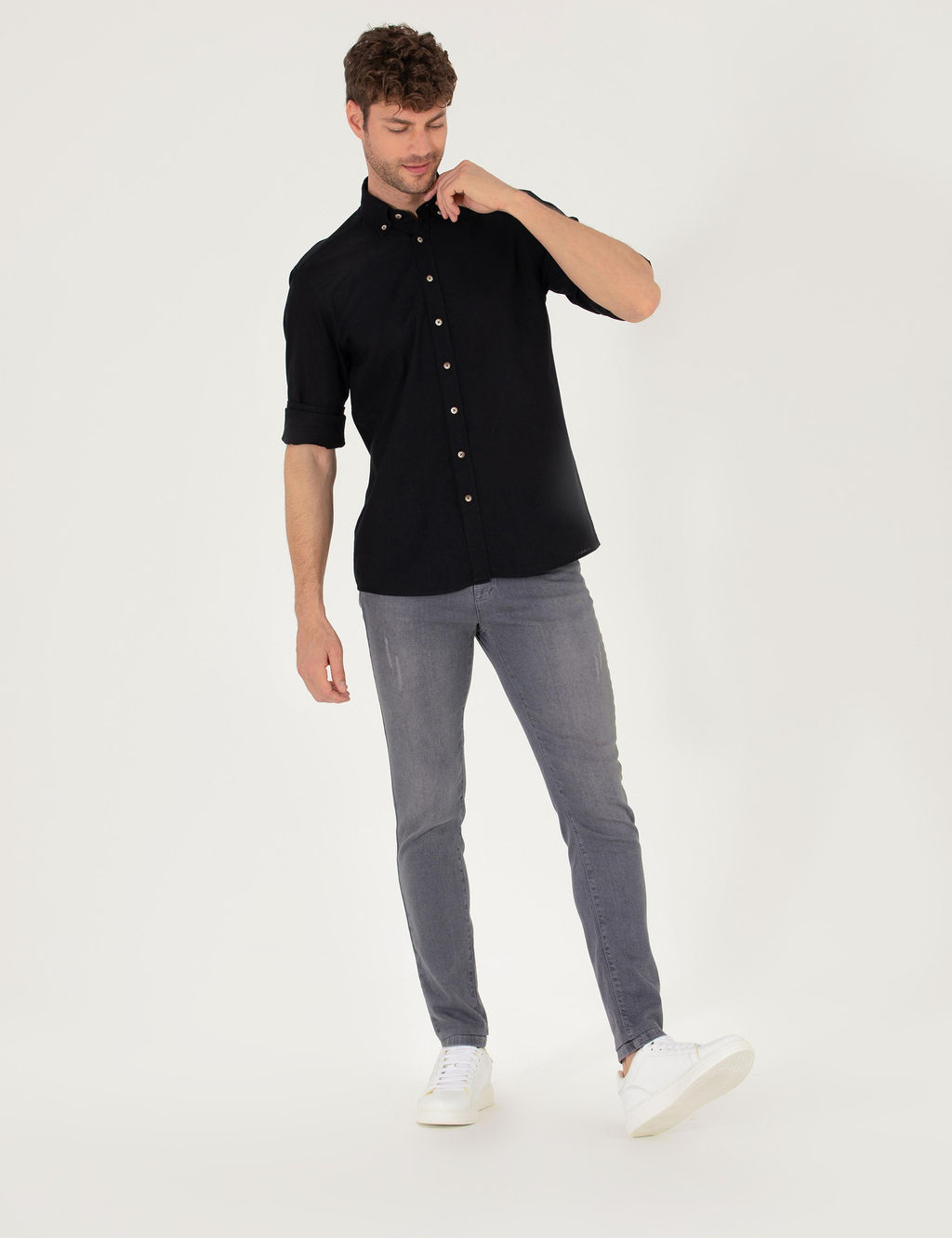 Siyah Regular Fit Uzun Kollu G_mlek - Pierre cardin фото 4