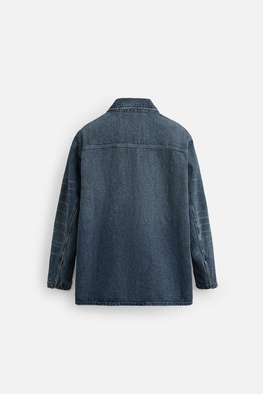 WASHED DENIM OVERSHIRT - Zara фото 8