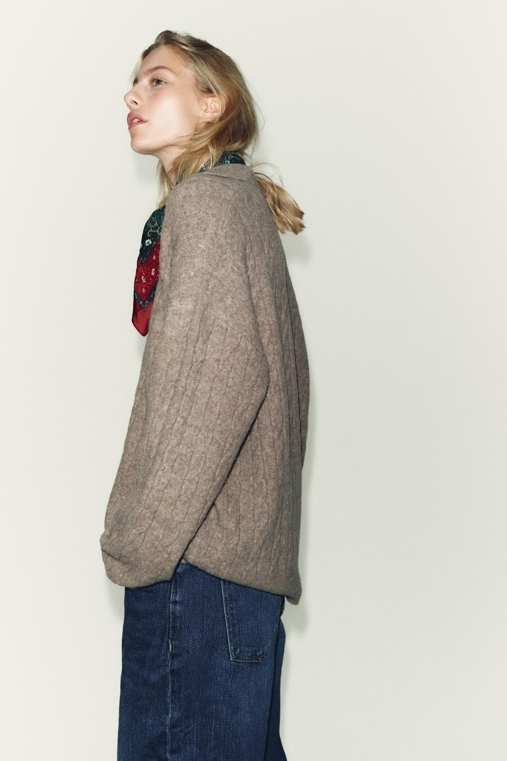 CABLE-KNIT POLO SWEATER - Zara фото 4