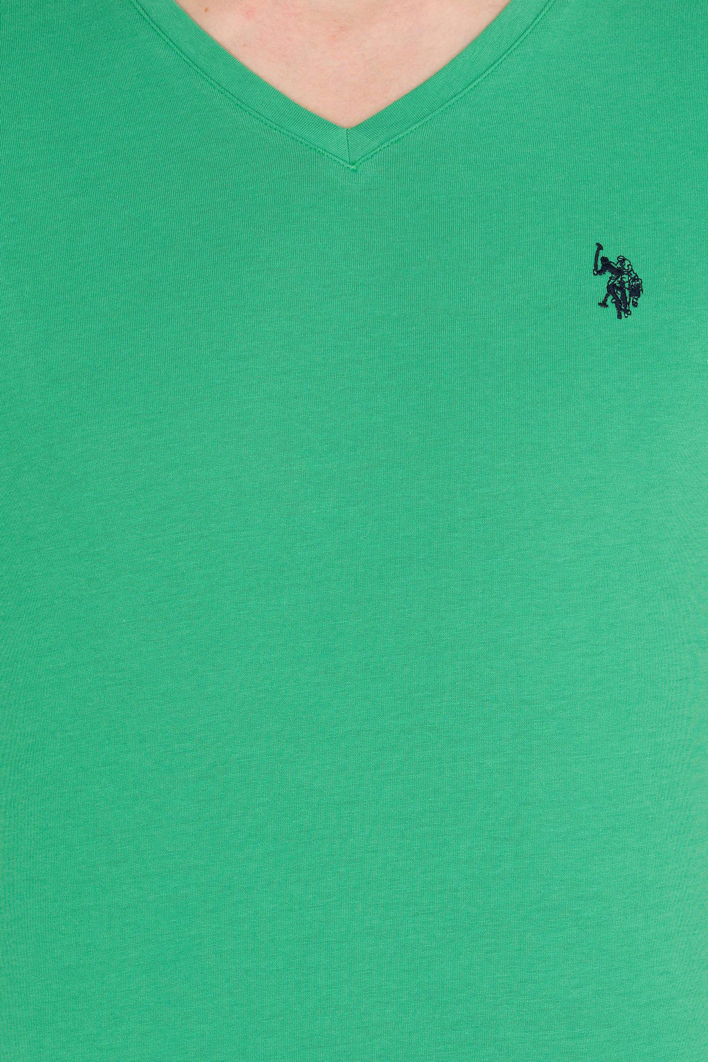 Мужская зеленая базовая футболка с круглым вырезом - U.s. polo assn фото 6