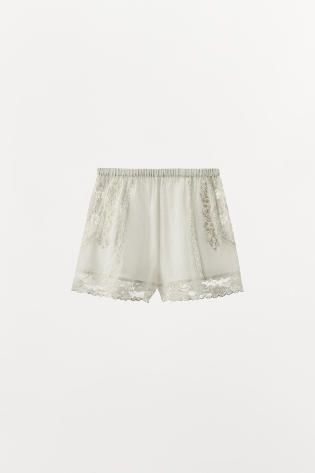 LIMITED EDITION EMBROIDERED LACE SHORTS - Zara фото 3