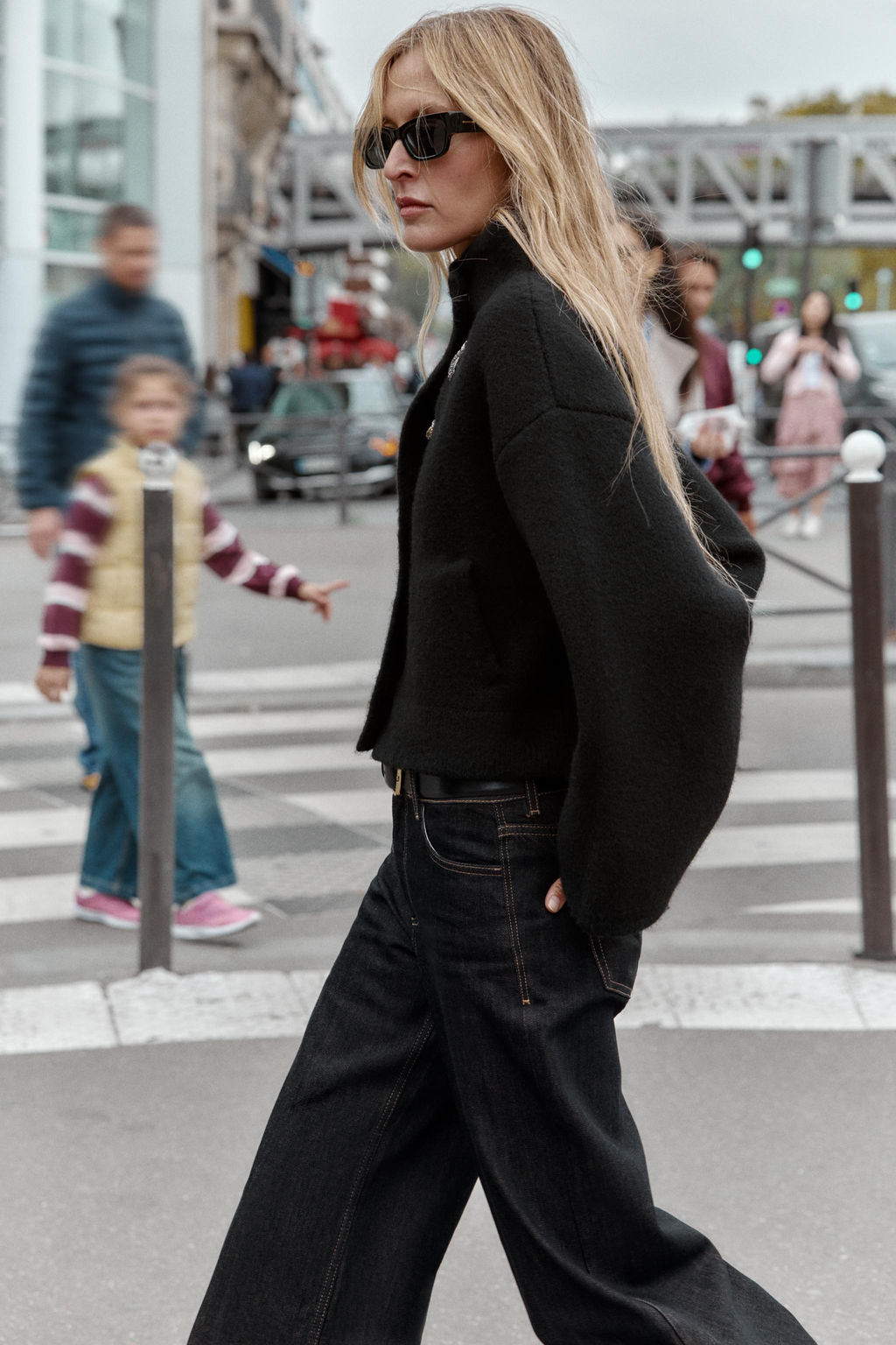 DOUBLE-BREASTED KNIT BOMBER JACKET