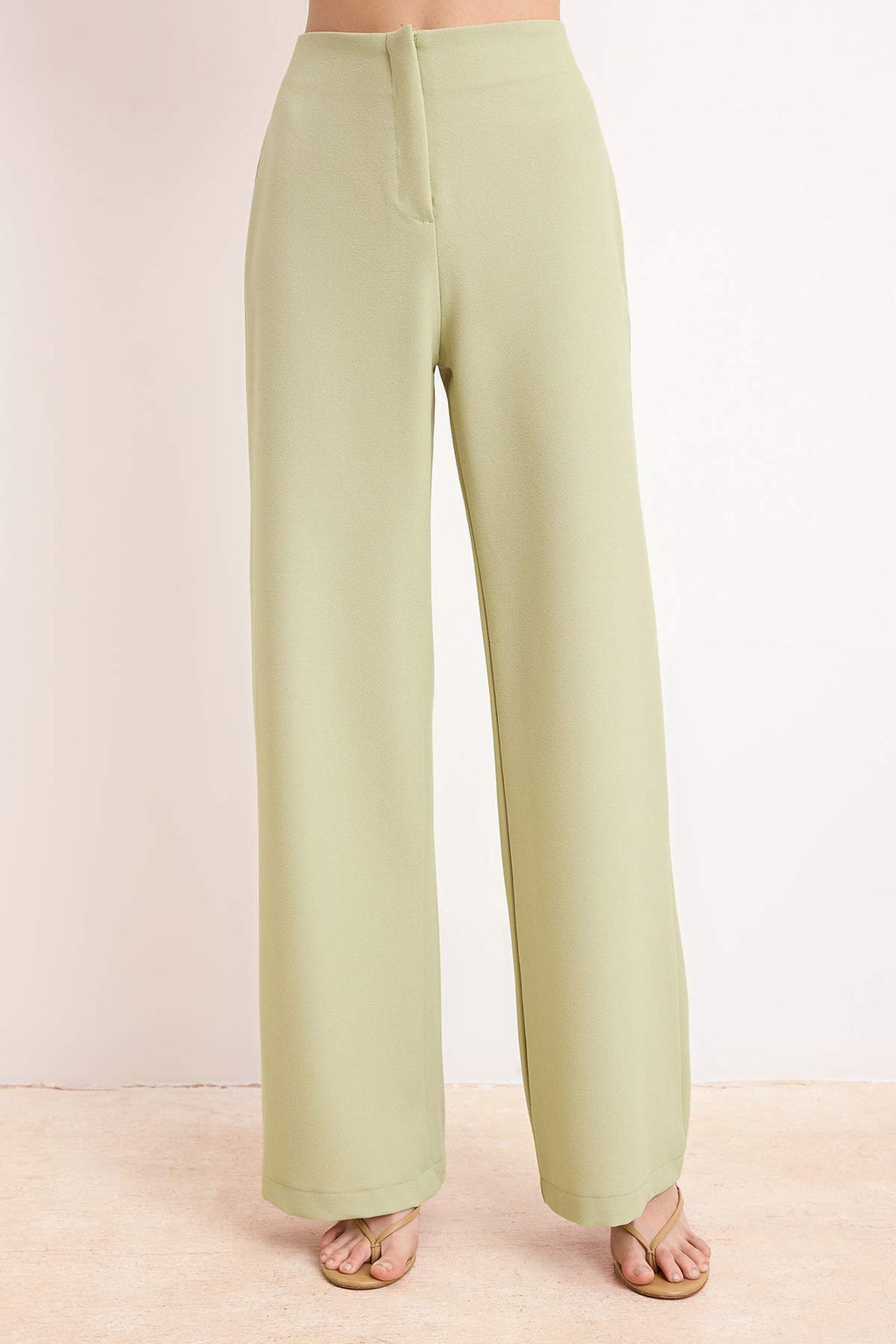 Mint Saten Ask?l? Bluz Kumas Genis Paca Pantolon Dokuma Alt - Ust Tak?m TWOSS26AU00056 - Trendyolmilla фото 3