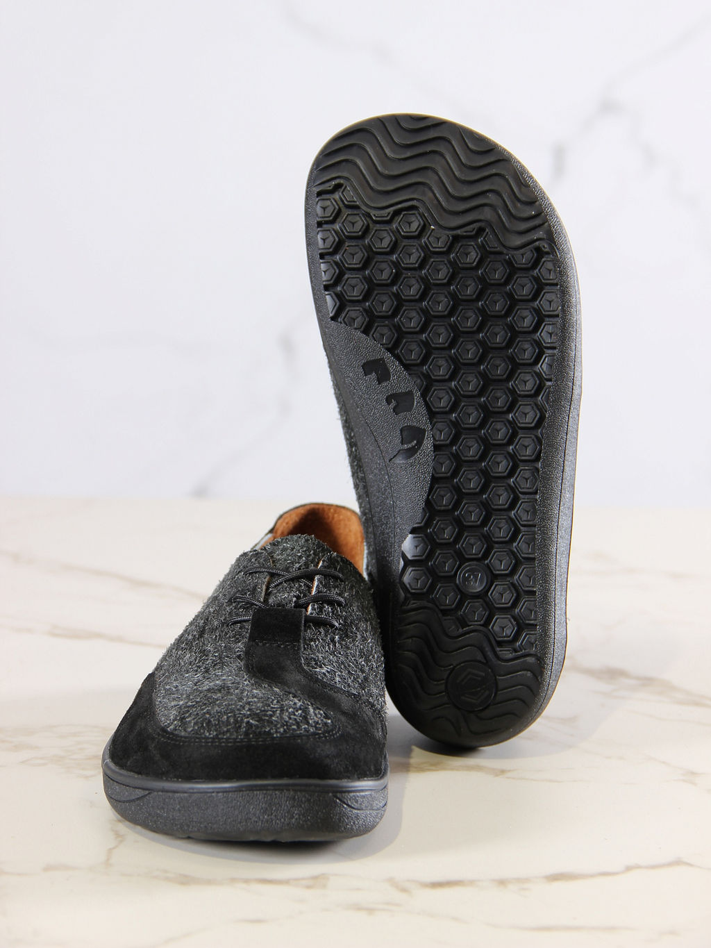 Босоногие туфли 188.natabl.Черный джангл+черная замша