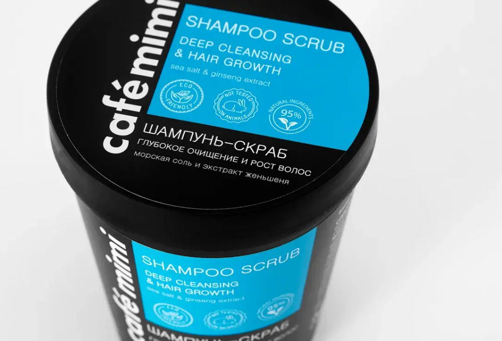 CAFE MIMI Шампунь-скраб Глубокое Очищение и Рост волос(стакан) 330г