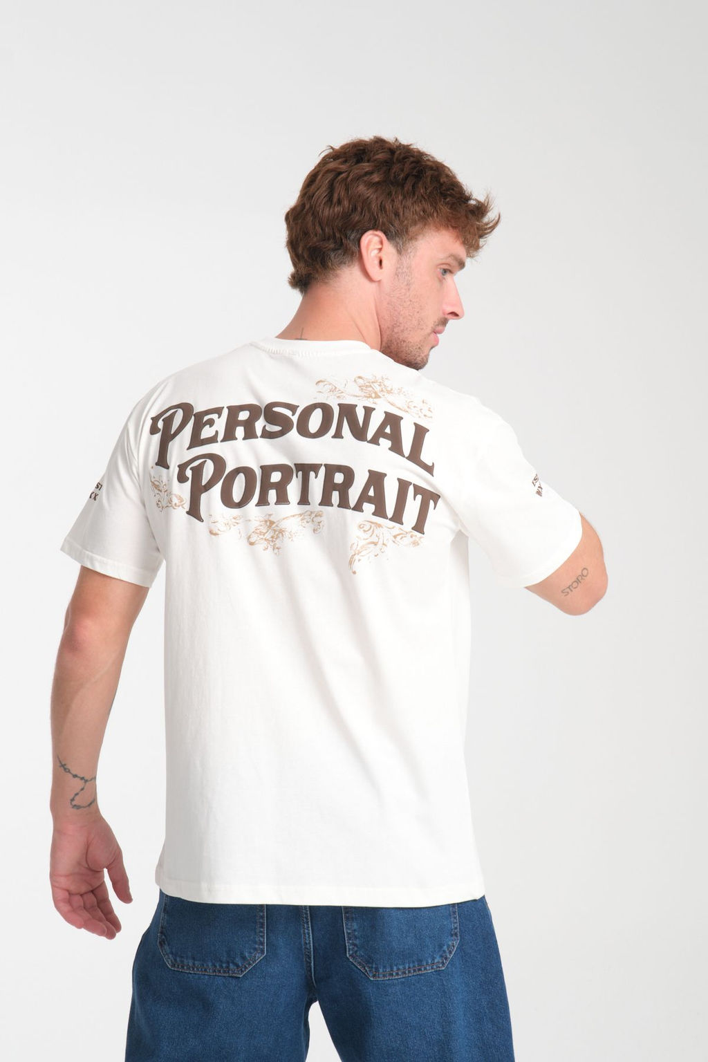 TRENDYOL MAN Beyaz Oversize/Genis Kesim Geyik Bask?l? %100 Pamuk T-Shirt TMNSS25TS00201 - Trendyolmilla фото 2