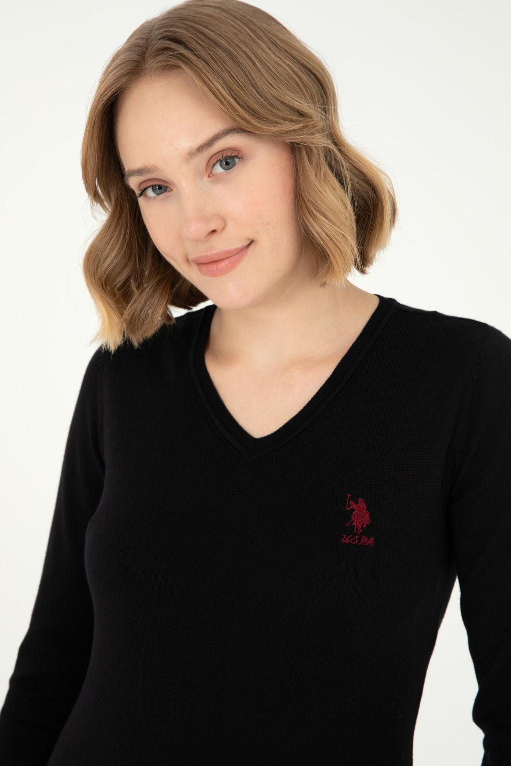 Женский черный базовый свитер Неожиданная скидка в корзине - U.s. polo assn фото 2