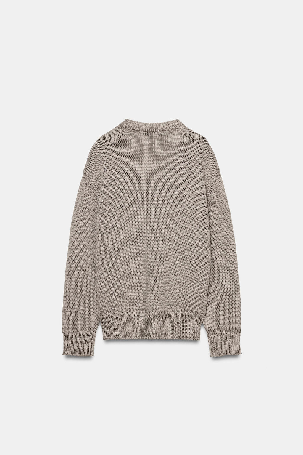 JERSEY PUNTO GRUESO CUELLO PICO / Gris topo - Zara фото 8