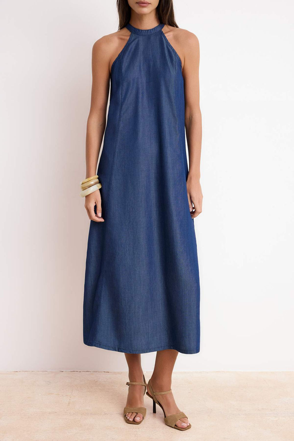 Koyu Mavi Maxi More Sustainable %100 Tencel Denim Elbise TWOSS26EL00355 - Trendyolmilla фото 4
