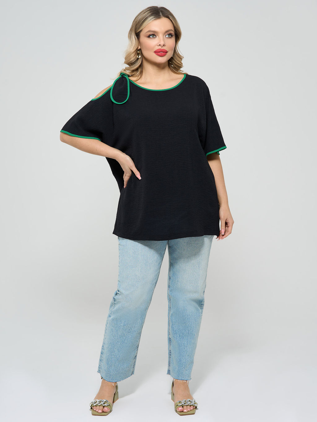 Блузка 0324-1 чёрный - Dora фото 6