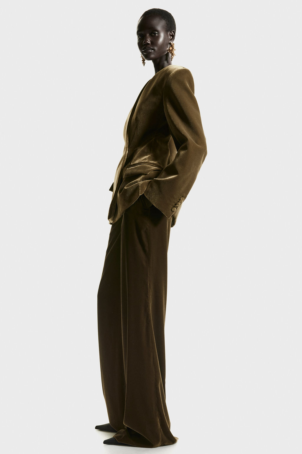 Pantal?n bootcut de terciopelo - H&m фото 7