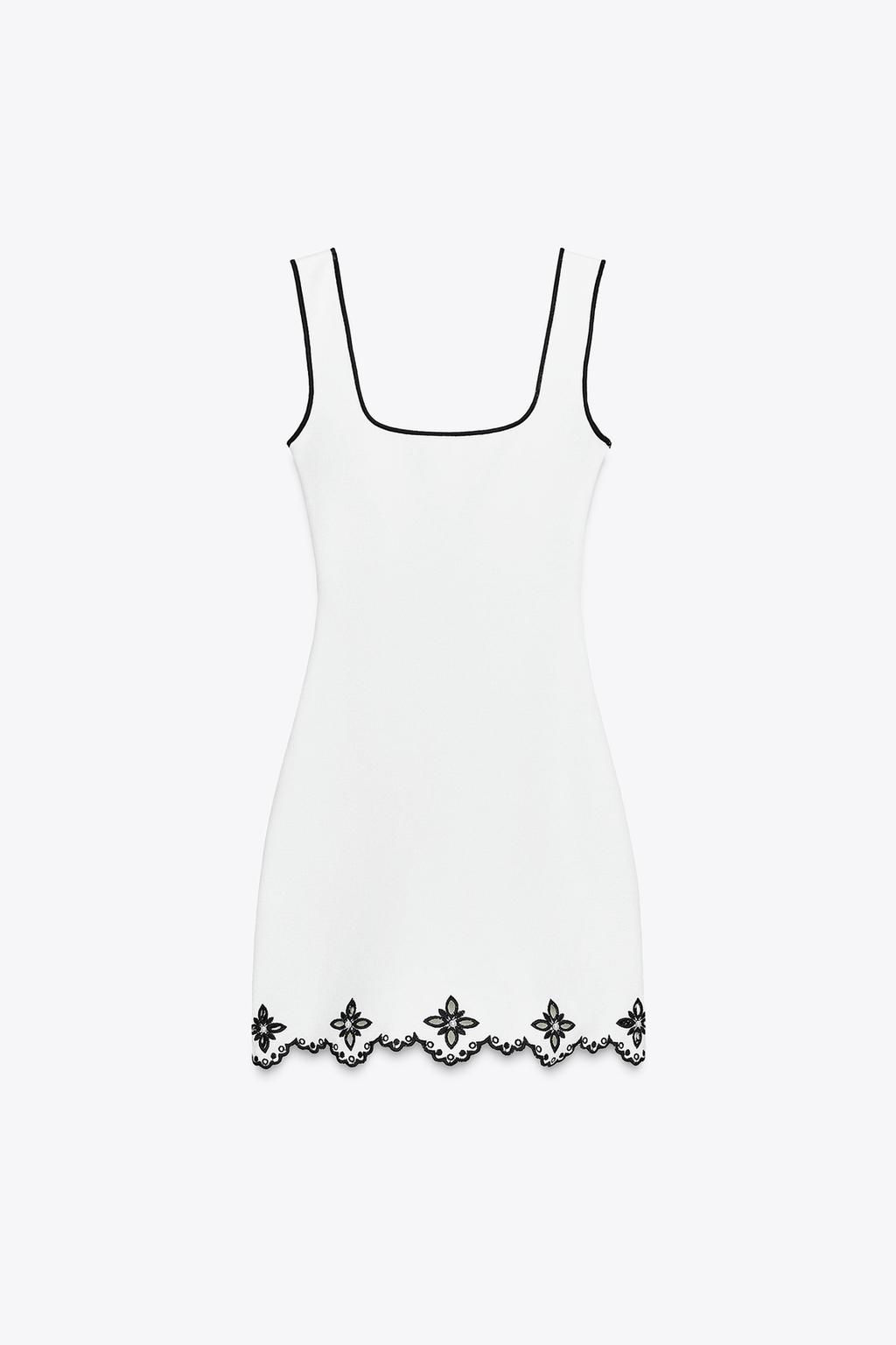 EMBROIDERED DRESS WITH FAUX PEARLS - Zara фото 7