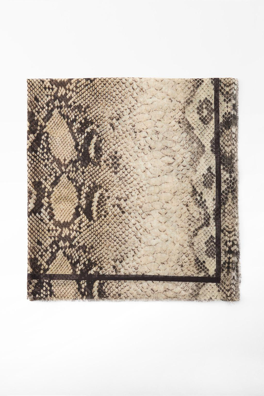 ANIMAL PRINT MODAL AND SILK SCARF - Zara фото 4