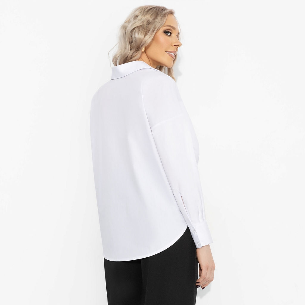 Рубашка хлопковая, На моих условиях (белая) - Charutti фото 5