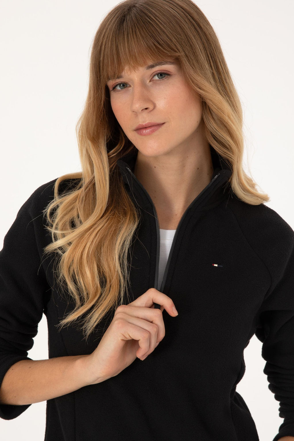 Kad_n Siyah Fermuarl_ Dik Yaka Polar Sweatshirt - U.s. polo assn фото 2