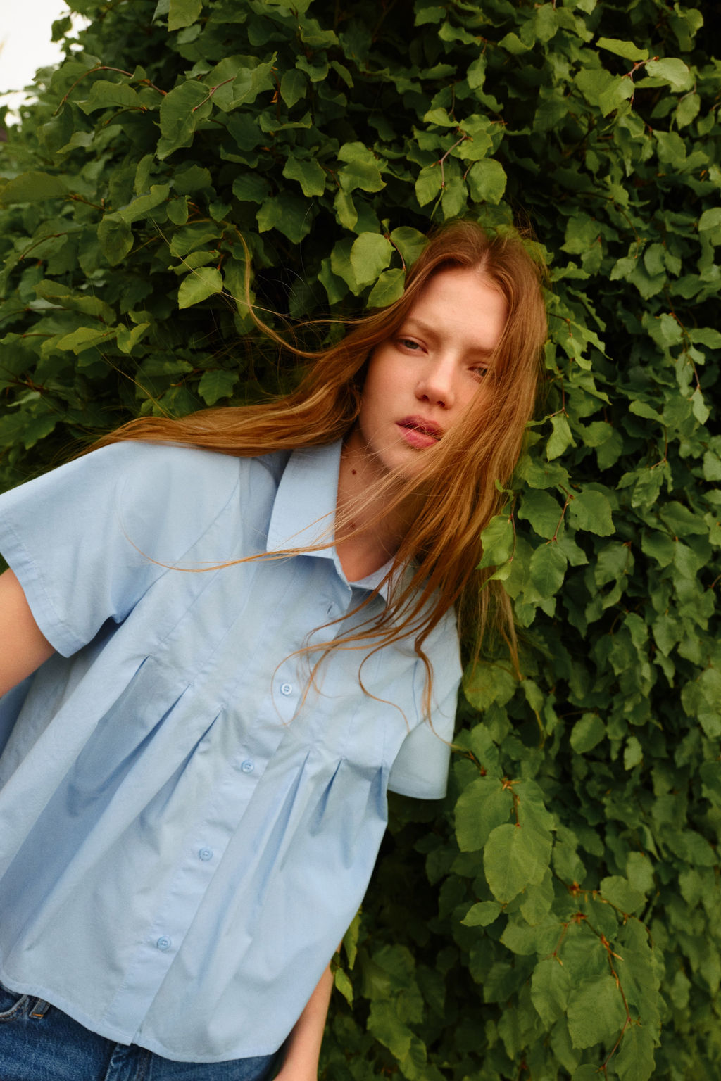 Camisa de popelina con pliegues - H&m фото 4