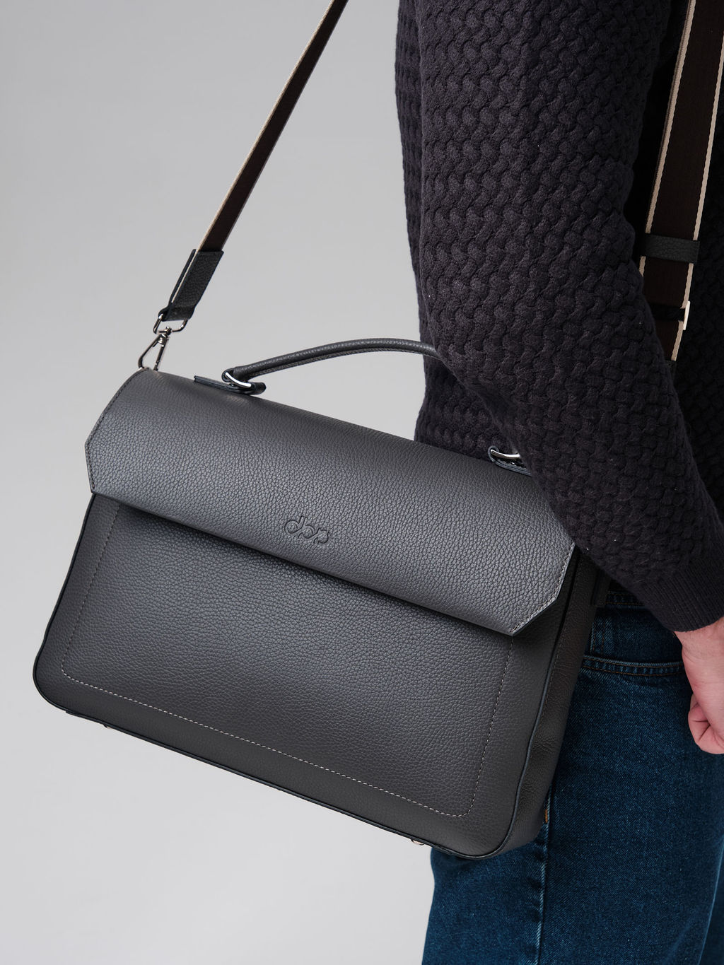 Мужская кожаная сумка Levi DBR 7115 темный лес  фото 4