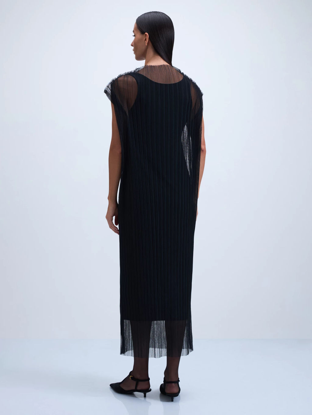 Платье миди с декоративной сеткой / Zarina  фото 5