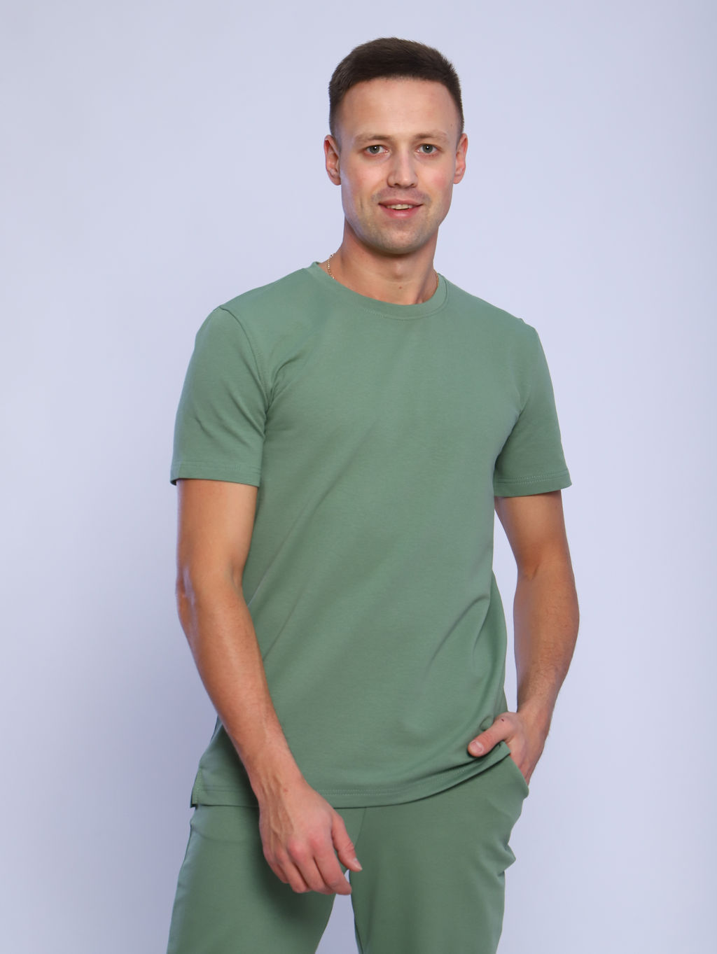 Костюм мужской (футболка+брюки)_М500/светло-зеленый - Ihomelux фото 6