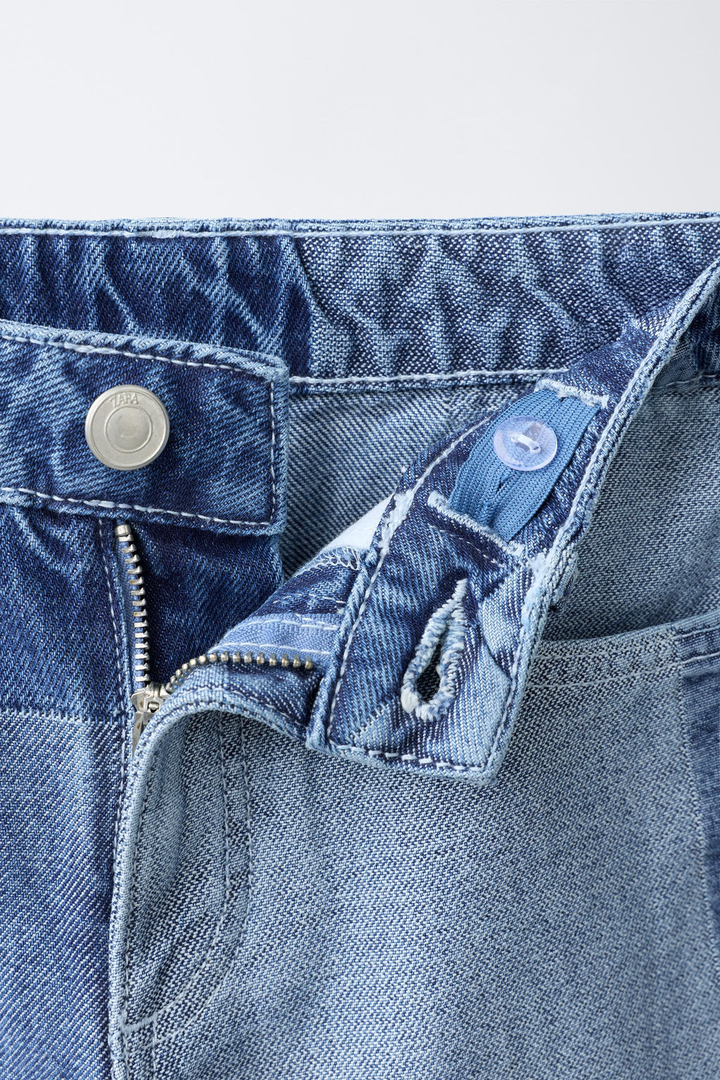 JEANS WIDE LEG PATCHWORK / Azul - Zara фото 3
