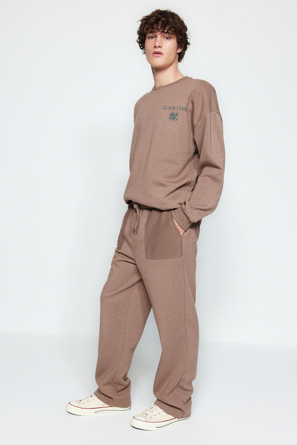 TRENDYOL MAN Vizon Oversize/Genis Kesim Cebi Dokulu Kumas Detayl? Ac?k Paca Esofman Alt? TMNAW24EA00025 - Trendyolmilla фото 8