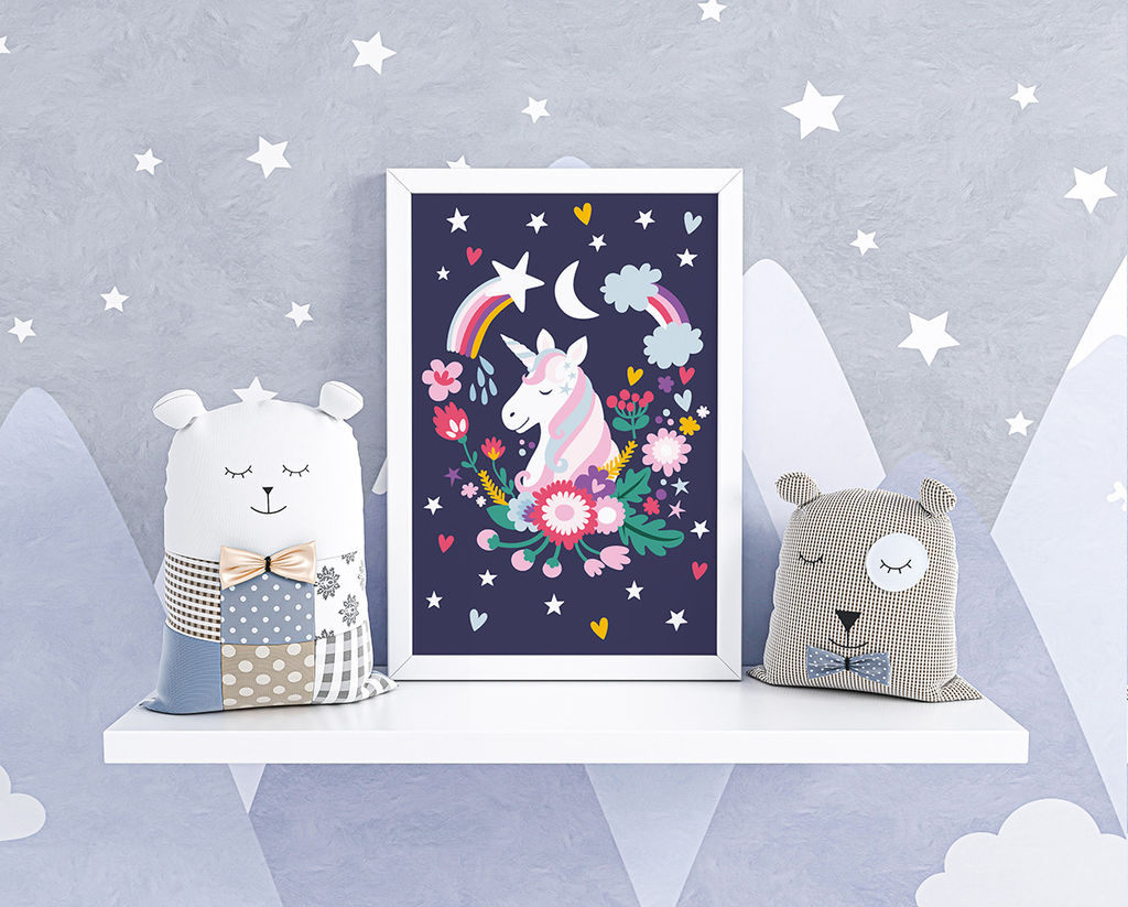 ФРЕЯ PKZ/PS-046 Набор для раскрашивания по номерам (на картоне) 30 х 20 см Нежный единорог