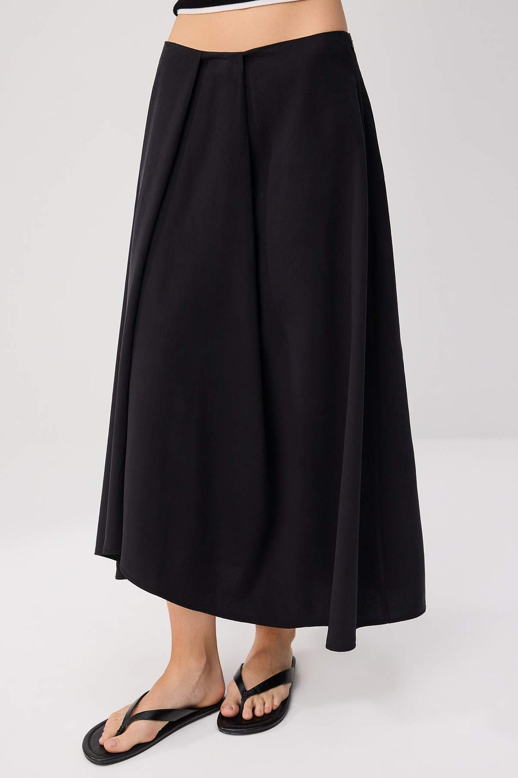 Siyah Pile Detayl_ Maxi Modal Etek TWOSS26ET00229 - Trendyolmilla фото 7