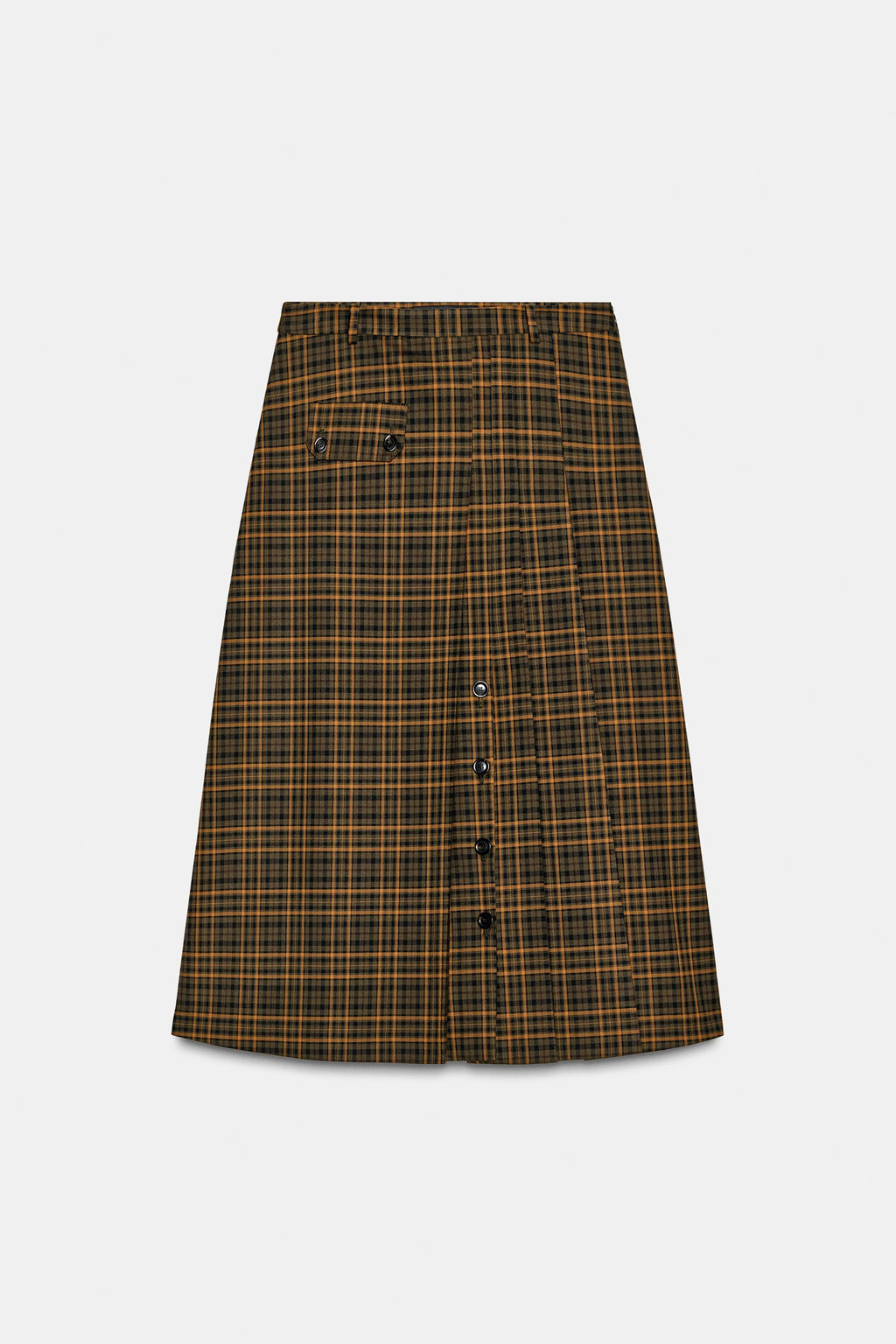 ZW COLLECTION CHECK MIDI SKIRT - Zara фото 6