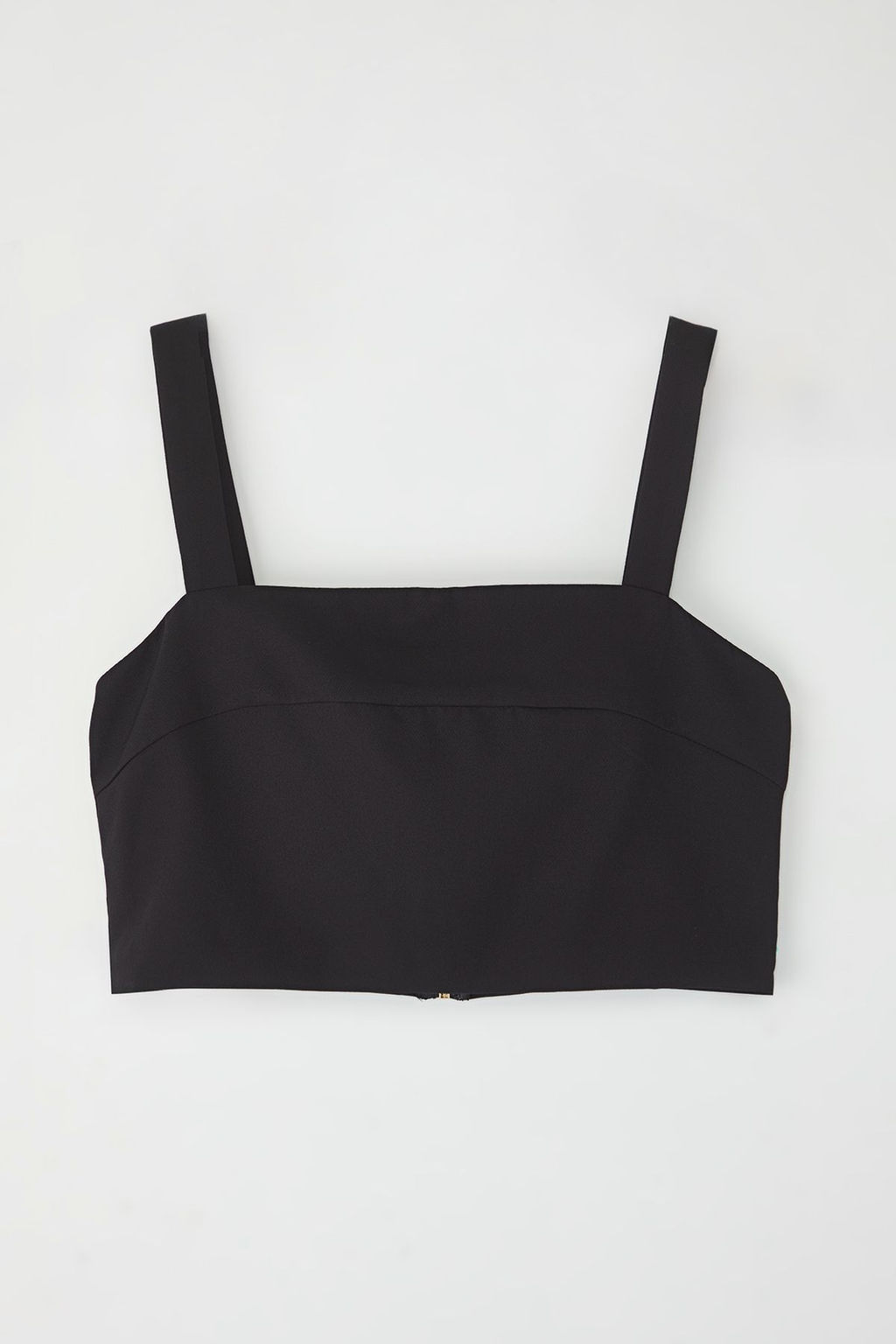 Trendyolmilla Siyah Ask?l? Crop Kare Yaka Dokuma Bluz TWOSS25BZ00523