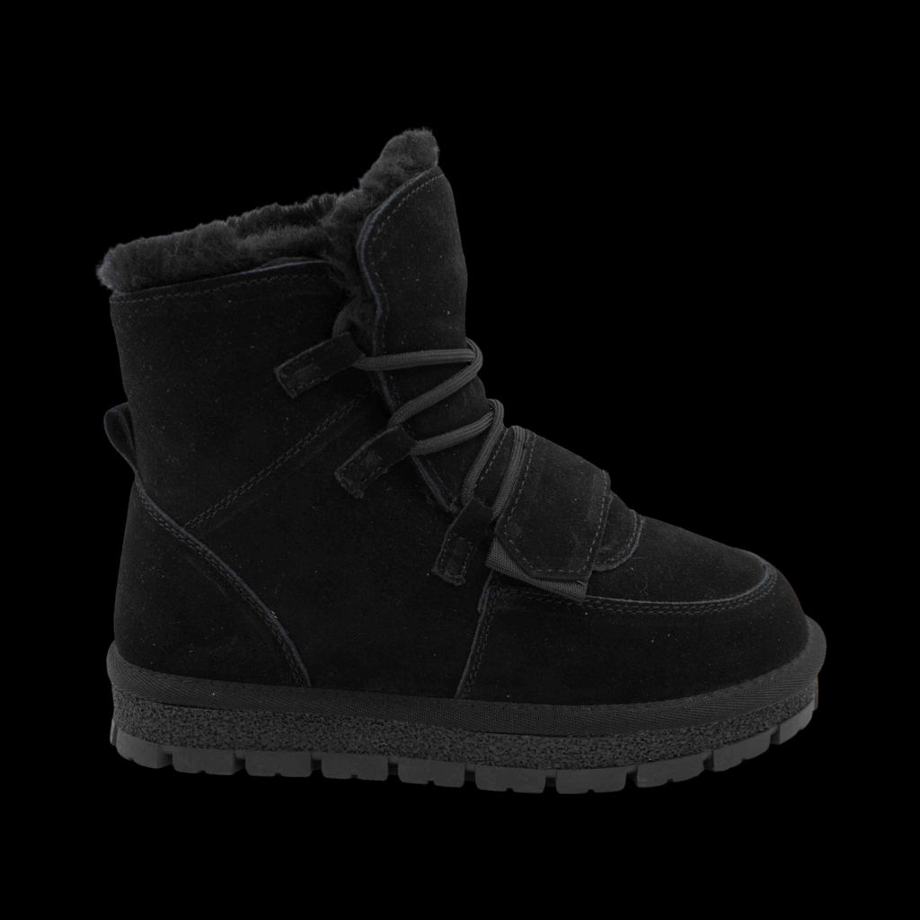 Ботинки из натуральной кожи на меху 607 черные