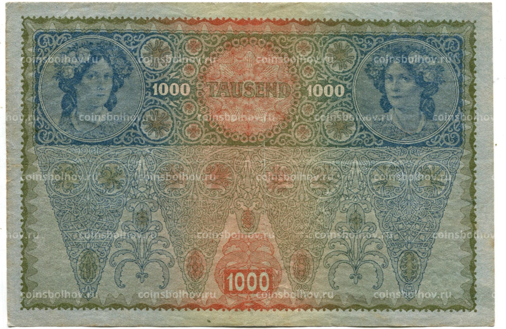1000 крон 1902 года Австрия  надпечатка