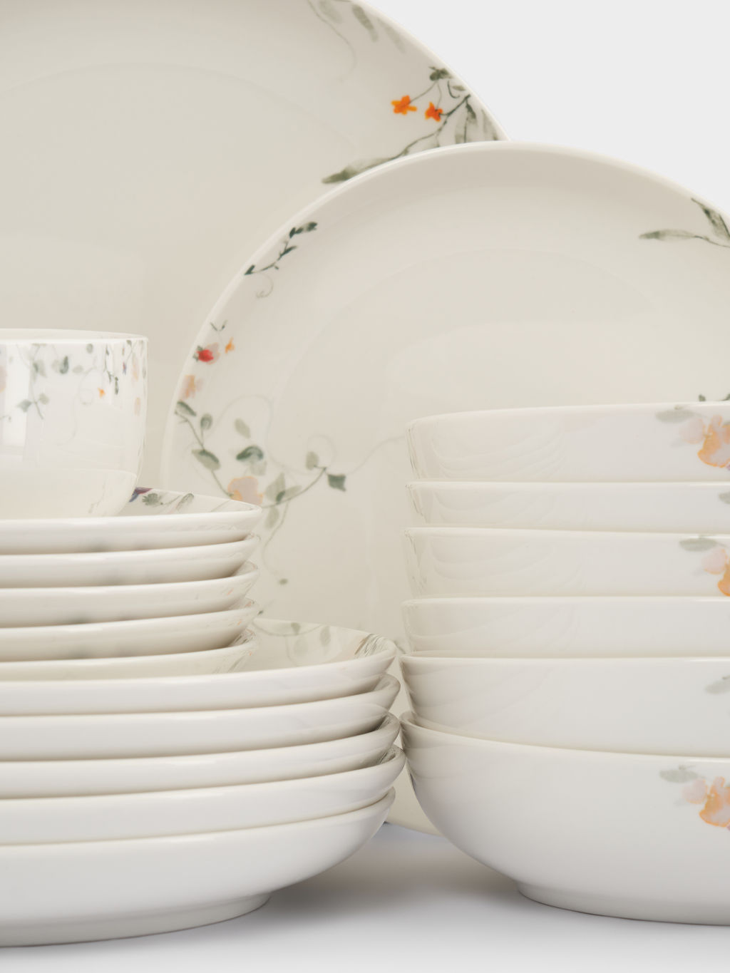 Сервиз обеденный, 6 перс, 19 пр, фарфор N, белый, Цветы и листья, Primrose - Anna lafarg фото 10